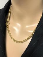 14 K Gouden Slot Collier Vlecht Schakel - 47,5 cm / 32,84 g, Sieraden, Tassen en Uiterlijk, Kettingen, Goud, Goud, Ophalen of Verzenden