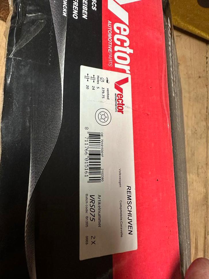 Vector Remschijven VW Campmobile/Caravelle VRS075, Auto-onderdelen, Remmen en Aandrijving, Volkswagen, Nieuw, Ophalen