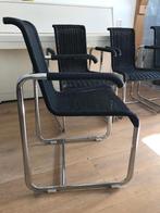 Set 4 Tecta Freischwinger D25 D 25 Kragstuhl stoel, Ophalen, Zwart, Nvt, Eén