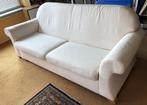 Witte 3 zits-bank, bank met plaid gratis ophalen, Ophalen, Hout, Gebruikt, Driepersoons