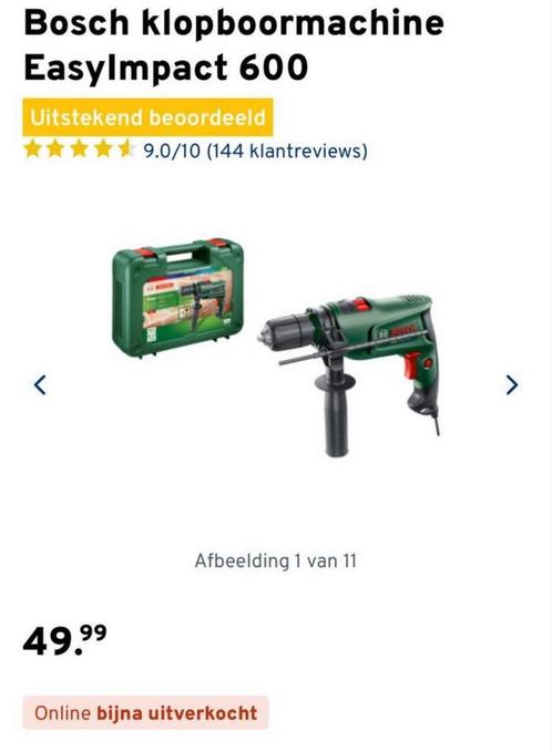 Bosch Easyimpact 600 met garantie, Doe-het-zelf en Verbouw, Gereedschap | Boormachines, Zo goed als nieuw, Boormachine, 600 watt of meer
