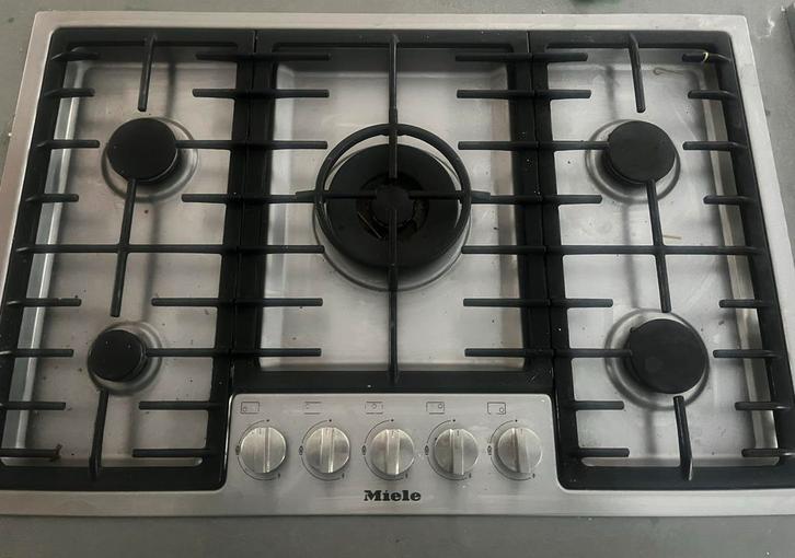 Miele inbouw gaskookplaat - 5 pits KM 2334, Witgoed en Apparatuur, Kookplaten, Zo goed als nieuw, Inbouw, Gas, 5 kookzones of meer