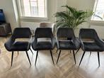 Jelle Woood eetkamerstoelen vier stuks, Huis en Inrichting, Stoelen, Ophalen, Overige materialen, Velvet, Zo goed als nieuw