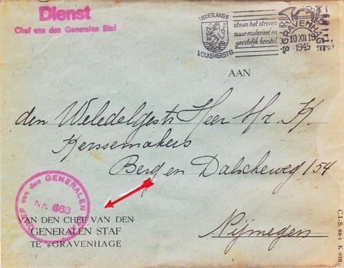 CHEF VAN DEN GENERALEN STAF S`GRAVENHAGE, Postzegels en Munten, Brieven en Enveloppen | Nederland, Briefkaart, Verzenden
