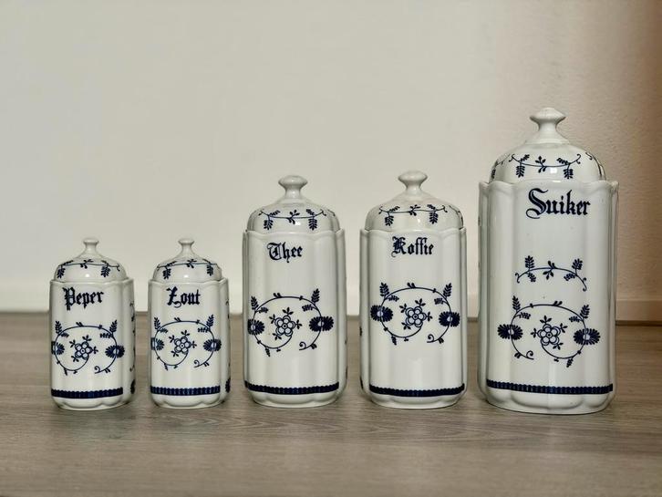 Vintage Porseleinen Voorraadpotten Set, Antiek en Kunst, Antiek | Keramiek en Aardewerk, Ophalen