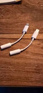 2x Lightning naar 3.5mm Koptelefoon Verloopstukjes, Ophalen of Verzenden, Gebruikt, Apple iPhone