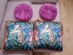 Set van 4 sierkussens met print, Ophalen, Zo goed als nieuw, Paars, Rond