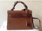 Handtas, stijl Kelly Hermes, Sieraden, Tassen en Uiterlijk, Tassen | Damestassen, Ophalen, Gebruikt, Bruin, Handtas