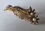 Vintage Damascene goudkleurige broche, Ophalen of Verzenden, Gebruikt, Goud, Overige materialen