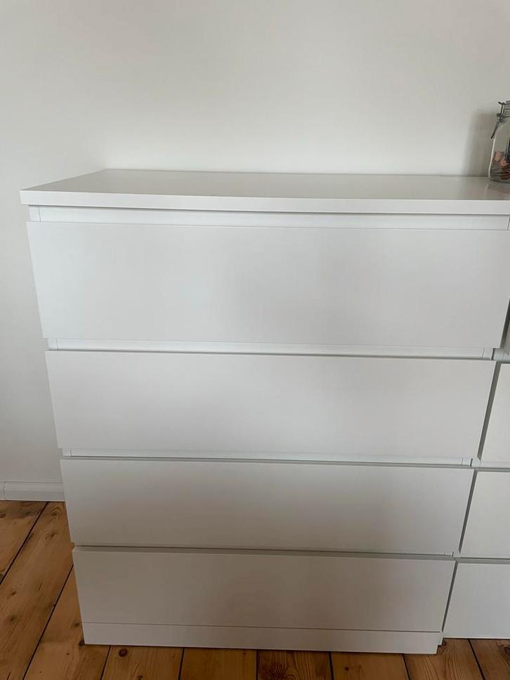Ikea Malm ladekast wit - 4 lades, Huis en Inrichting, Kasten | Dressoirs, Zo goed als nieuw, 50 tot 100 cm, 25 tot 50 cm, Met lade(s)