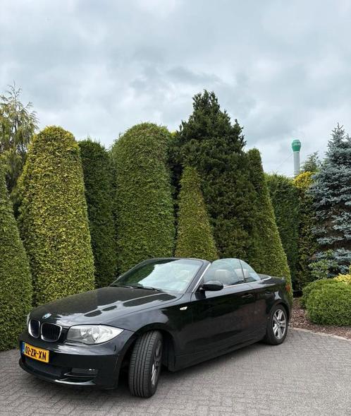 BMW 118i Cabrio High Executive, 2008 zwart met bruin leer, Auto's, BMW, Particulier, 1-Serie, ABS, Airbags, Airconditioning, Alarm