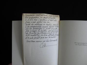 Angèle Manteau. Boek met ingeplakt handgeschreven kaartje. beschikbaar voor biedingen
