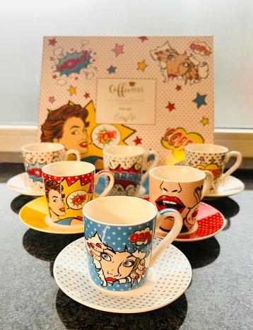 Italiaans Pop-Art koffie servies Easy Life beschikbaar voor biedingen