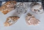 Lot met 5 grotere mineralen (Kwarts & Calciet), Ophalen of Verzenden, Mineraal