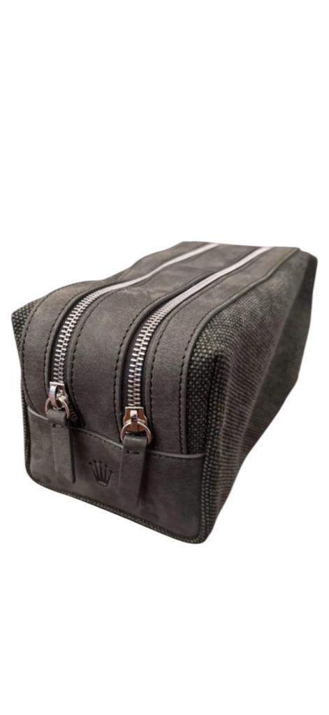 Rolex toilettas met suede accenten - 2 vakken, Sieraden, Tassen en Uiterlijk, Toilettassen, Nieuw, Ophalen of Verzenden