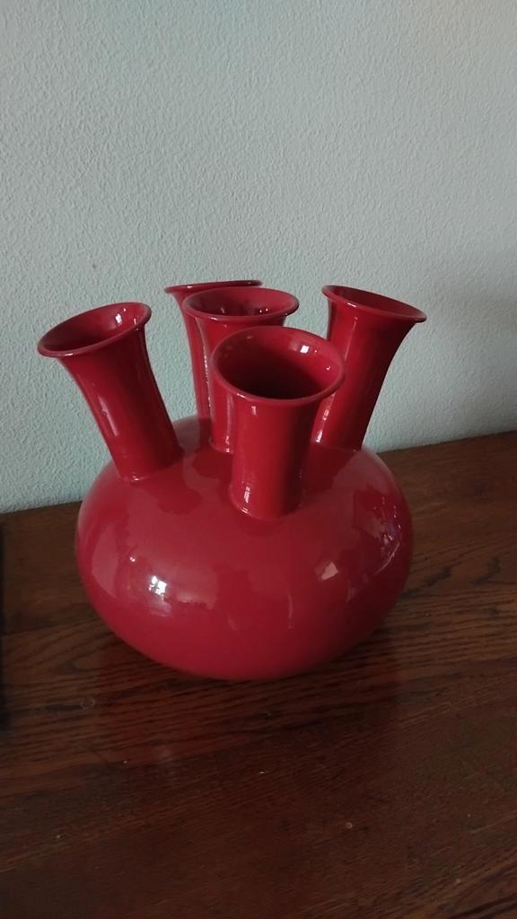 Tuitvaas toetervaas Colmore 5 tuit fuchsia, Huis en Inrichting, Woonaccessoires | Vazen, Gebruikt, Overige kleuren, Minder dan 50 cm