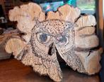 Hout gebrand uil decoratie, Ophalen of Verzenden