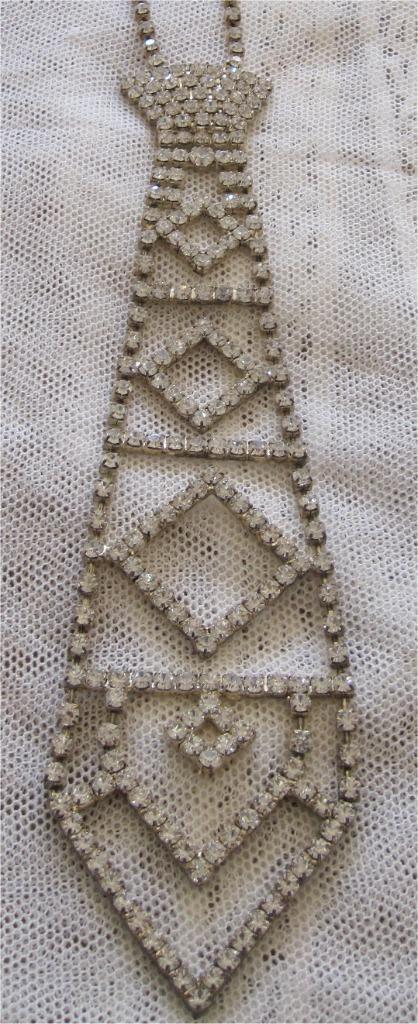 Brocante ketting, stropdas van strass, Antiek en Kunst, Curiosa en Brocante, Ophalen of Verzenden