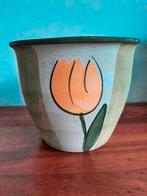 West Germany vintage bloempot tulp Glasur Keramik D17, Ophalen of Verzenden, Zo goed als nieuw, Binnen
