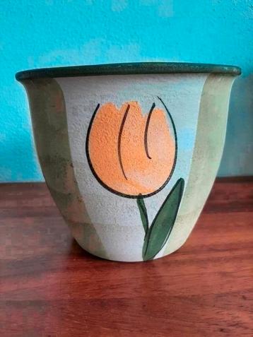 West Germany vintage bloempot tulp Glasur Keramik D17 beschikbaar voor biedingen