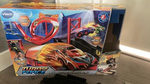 Super racetrack van Vtech, Kinderen en Baby's, Speelgoed | Racebanen, Zo goed als nieuw, Racebaan, Handmatig, Overige merken, Met looping