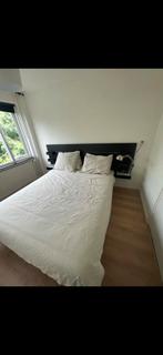 IKEA bed NORDLI, Huis en Inrichting, Ophalen, Zwart, Tweepersoons, Zo goed als nieuw