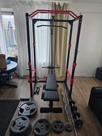 Power Rack, bankje,162.5kg gewichten, dumbells, halterstang, Ophalen, Fitnessbank
