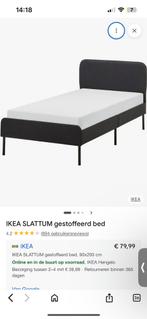 Gratis IKEA SLATTUM bed 90x200 cm, Ophalen, 90 cm, Eenpersoons, Zwart
