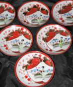 6 Vintage Chinees porselein schoteltjes/bordjes Geisha (291), Antiek en Kunst, Antiek | Servies los, Ophalen of Verzenden