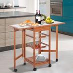 Serveerwagen rolwagen met schuiflades, serveertafel (nieuw), Ophalen of Verzenden, Nieuw, Rechthoekig, Hout