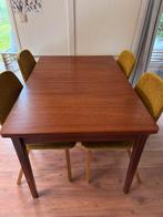 Vintage uitschuifbare eettafel teakhout, Huis en Inrichting, Tafels | Eettafels, Ophalen, Gebruikt, Teakhout, 50 tot 100 cm