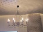 Nostalgische vintage stalen lamp, 8 armen incl lampen, Huis en Inrichting, Lampen | Tafellampen, Ophalen, Gebruikt, Metaal, 50 tot 75 cm