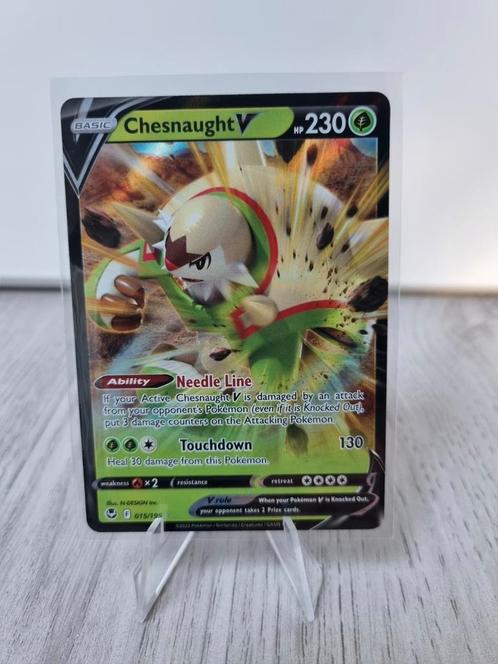 Chesnaught V 15 Silver Tempest, Hobby en Vrije tijd, Verzamelkaartspellen | Pokémon, Zo goed als nieuw, Overige typen, Verzenden