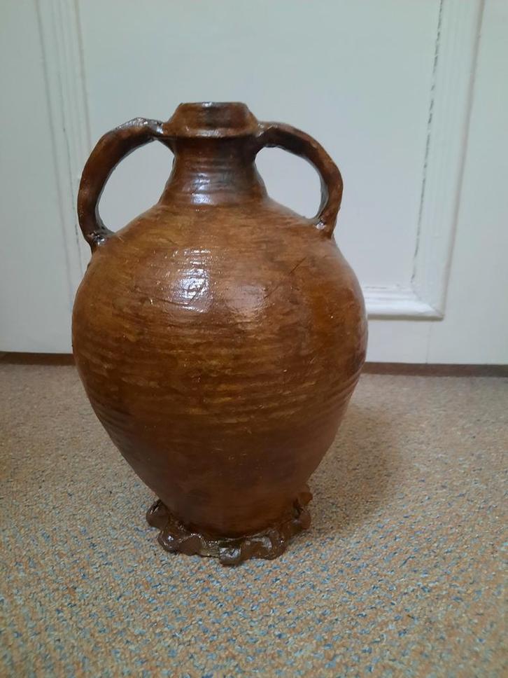 15e eeuw Steengoed Kruik - Bodemvondst, Gerestaureerd, Antiek en Kunst, Antiek | Keramiek en Aardewerk, Ophalen of Verzenden