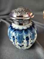 Delfts Blauw Potje met Zilverenkleurige Dop, Ophalen of Verzenden