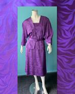 Vintage jaren 80 chique jurk paars maat 46, Kleding | Dames, Verzenden, Jurk, Paars, Vintage