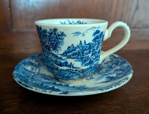 Ridgway Meadowsweet ironstone Staffordshire kopje blauw wit, Antiek en Kunst, Antiek | Servies los, Ophalen