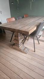 Kloostertafel grijs, Huis en Inrichting, Ophalen, Gebruikt, Eikenhout, 200 cm of meer