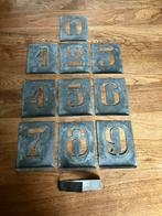Oude metalen cijfersjablonen maat 100 van 0 tot en met 9, Ophalen of Verzenden, Ezel