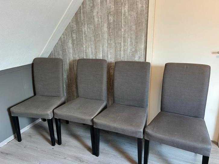 Eetkamerstoelen - gebruikt!, Huis en Inrichting, Stoelen, Gebruikt, Grijs, Ophalen
