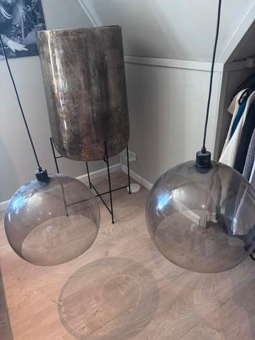 Hanglamp smoke kleurig , kunststof kappen beschikbaar voor biedingen