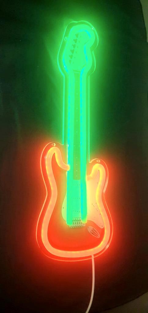 Gitaar Neon Licht - USB-aangedreven Neonlamp, Huis en Inrichting, Lampen | Overige, Nieuw, Ophalen of Verzenden