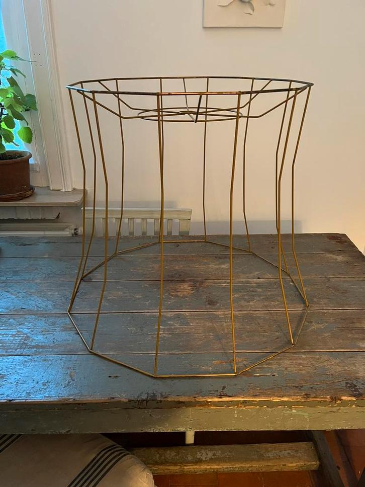 VINTAGE LAMPENKAP FRAME DRAAD MODEL HANGLAMP DRAAD, Huis en Inrichting, Lampen | Lampenkappen, Zo goed als nieuw, 50 cm of meer