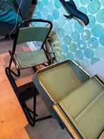 Vintage Frans Schoolbankje - Mint Groen, Huis en Inrichting, Bureaus, Ophalen, Gebruikt, Bureau