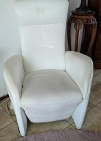Echt Leren Relax Fauteuil slank model, Ophalen, Minder dan 50 cm, Gebruikt, Leer