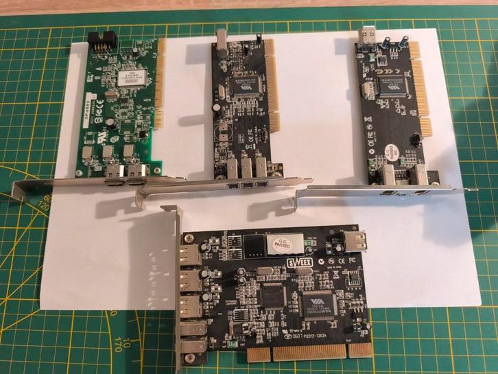 Set van 4 PCI FireWire / IEEE 1394 uitbreidingskaarten, Computers en Software, Vintage Computers, Ophalen of Verzenden