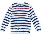Benetton wit blauw gestreepte jongens trui sweater maat 140, Trui of Vest, Nieuw, Ophalen of Verzenden, Jongen