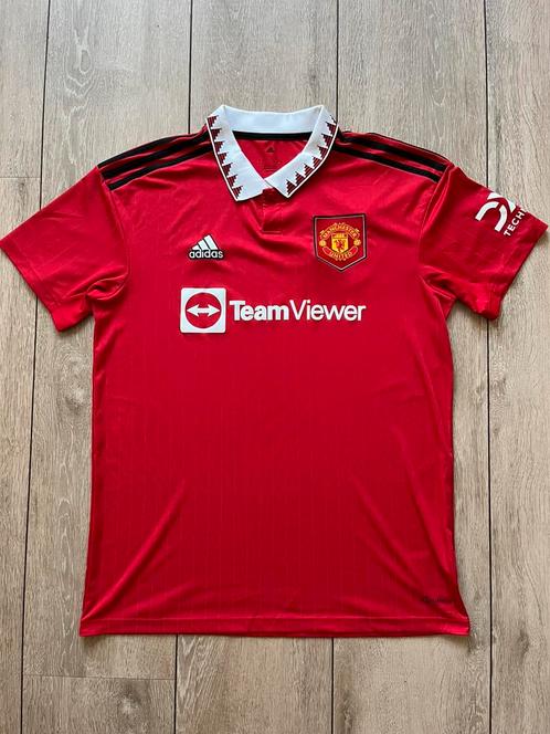 Origineel Manchester United shirt, maat L, Rood - Wit, Sport en Fitness, Voetbal, Zo goed als nieuw, Shirt, Maat L, Ophalen of Verzenden