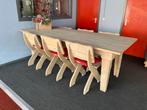 Houten Tuinset met Bijpassende Kast, Tuin en Terras, Ophalen, Eettafel, 6 zitplaatsen, Zo goed als nieuw