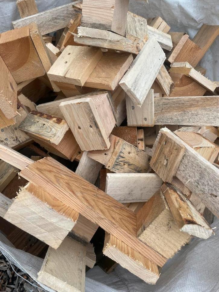 Bigbag met brandhout pallethout, Tuin en Terras, Haardhout, Minder dan 3 m³, Ophalen